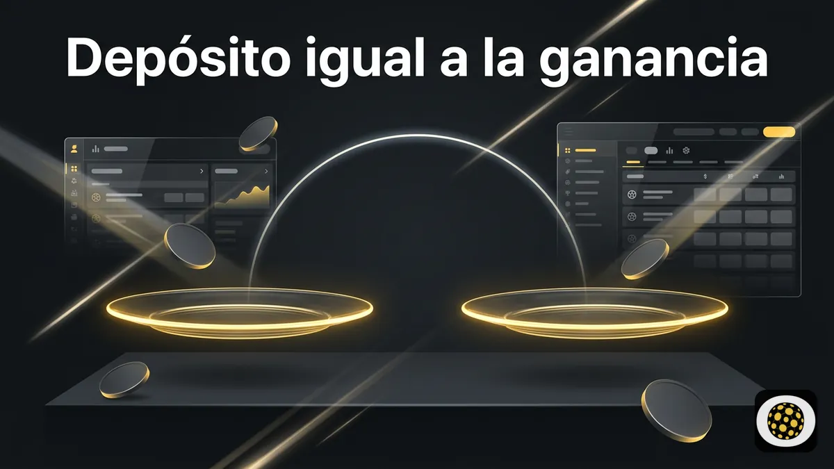 Depósito igual a la ganancia en giros gratis de Betobet, representado con monedas y paneles equivalentes