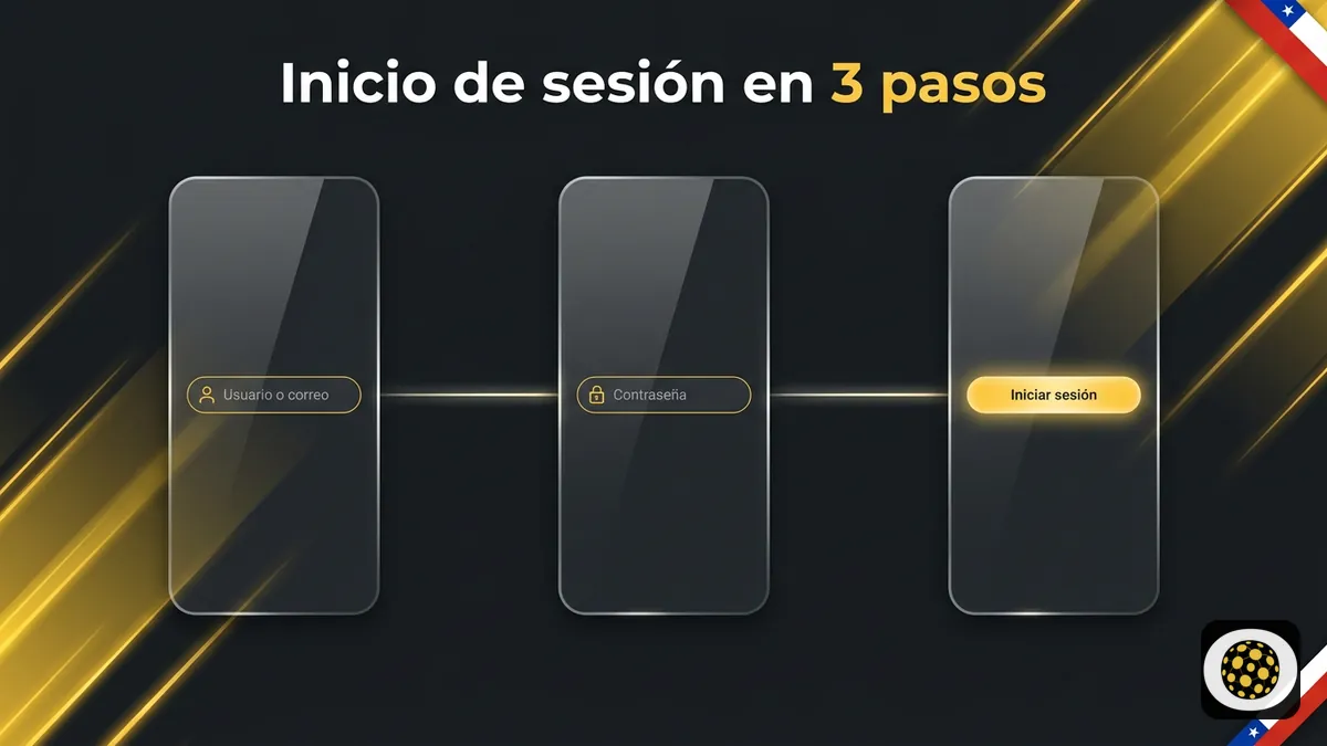 Secuencia de 3 pasos para iniciar sesión en Betobet Chile en pantallas de dispositivo