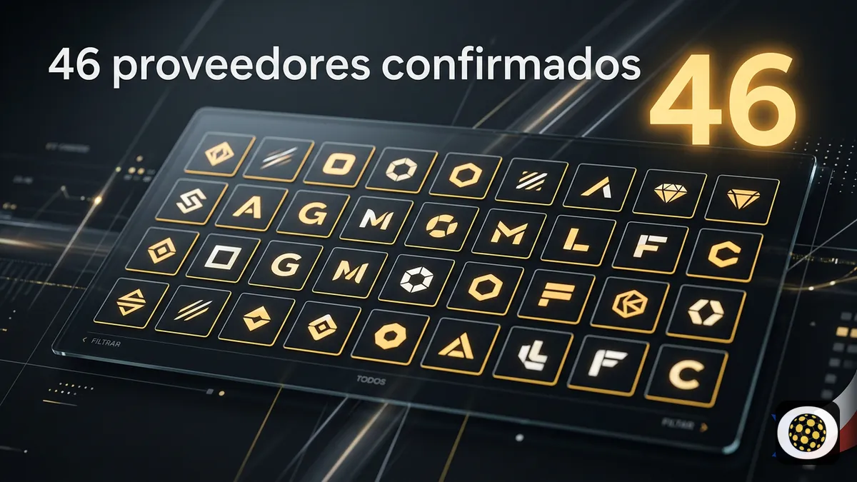 Panel de datos de Betobet Chile mostrando el número 46 de proveedores confirmados en el filtro oficial
